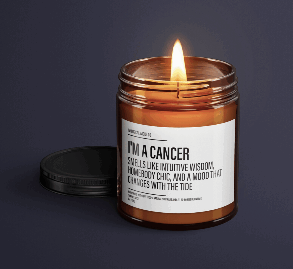 Funny Cancer zodiac candle